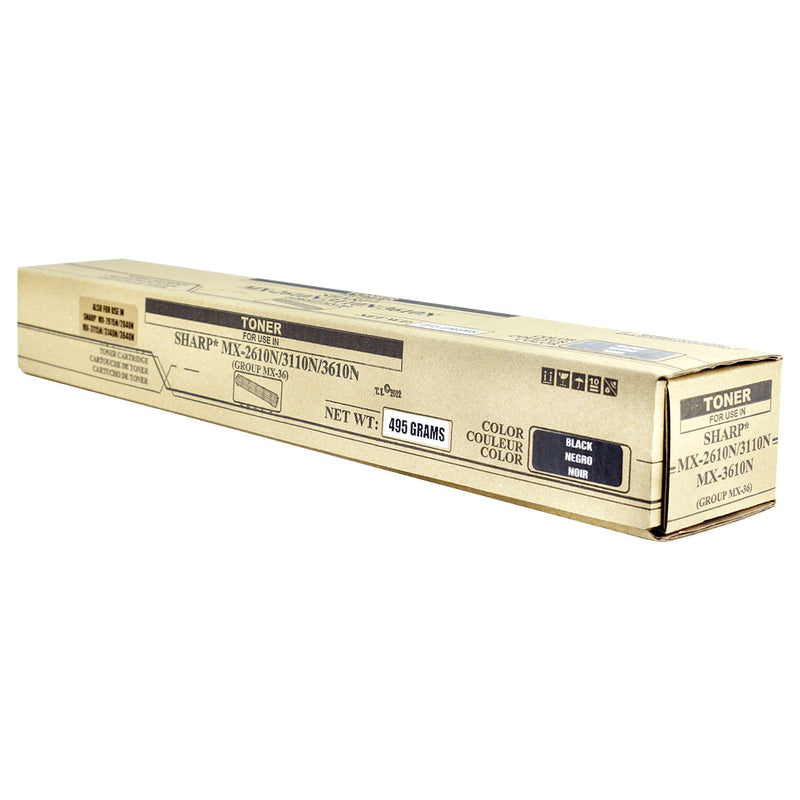 Compatible Sharp MX-2610 / MX-2615 (MX-36NTBA) Toner Cartridge, Black, 24K Yield, TAA Compliant, Made in USA
