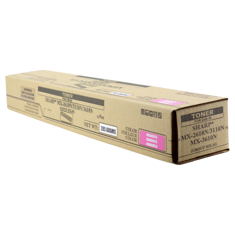 Compatible Sharp MX-2610 / MX-2615 (MX-36NTMA) Toner Cartridge, Magenta, 15K Yield, TAA Compliant, Made in USA