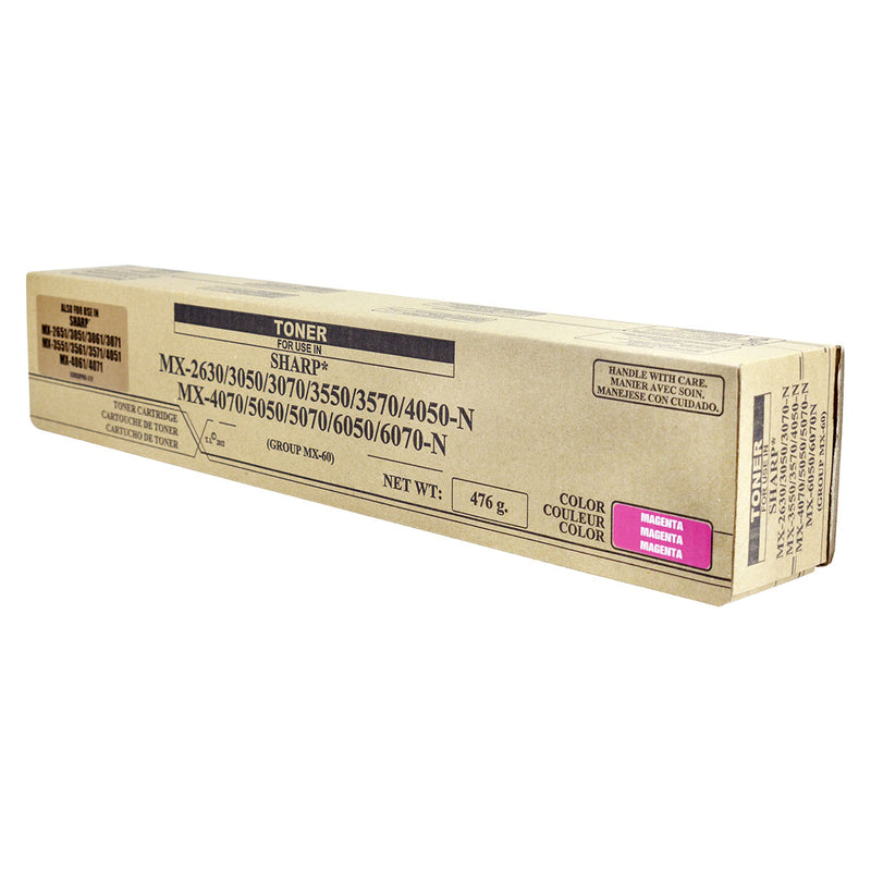 Compatible Sharp MX-2630 / MX-3050 (MX-61NTMA) Toner Cartridge, Magenta, 24K Yield, TAA Compliant, Made in USA