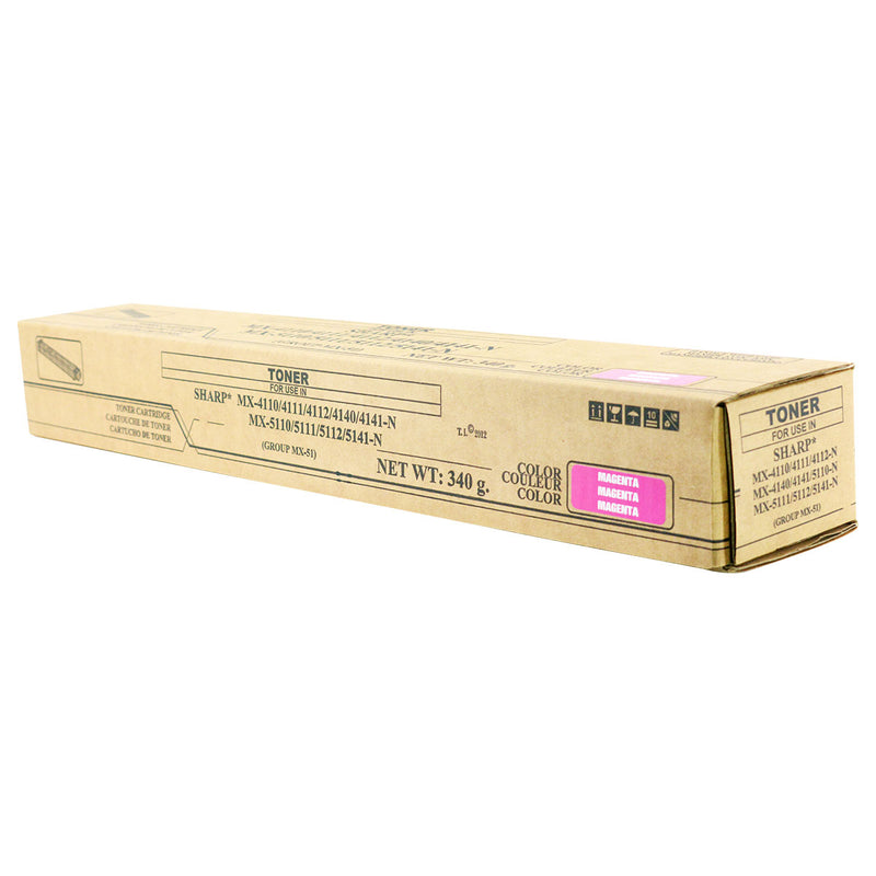 Compatible Sharp MX-4110 / MX-4140 (MX-51NTMA) Toner Cartridge, Magenta, 18K Yield, TAA Compliant, Made in USA