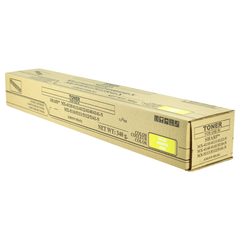 Compatible Sharp MX-4110 / MX-4140 (MX-51NTYA) Toner Cartridge, Yellow, 18K Yield, TAA Compliant, Made in USA
