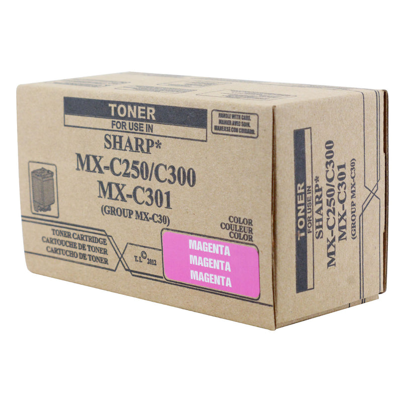 Compatible Sharp MX-C250 / MX-C300 / MX-C301 (MX-C30NT-M) Toner Cartridge, Magenta, 6K Yield, TAA Compliant, Made in USA