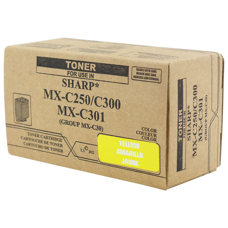 Compatible Sharp MX-C250 / MX-C300 / MX-C301 (MX-C30NT-Y) Toner Cartridge, Yellow, 6K Yield, TAA Compliant, Made in USA