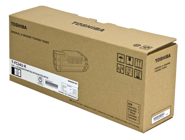 OEM Toshiba T-FC34U-K (TFC34UK) Toner Cartridge, Black, 15K Yield