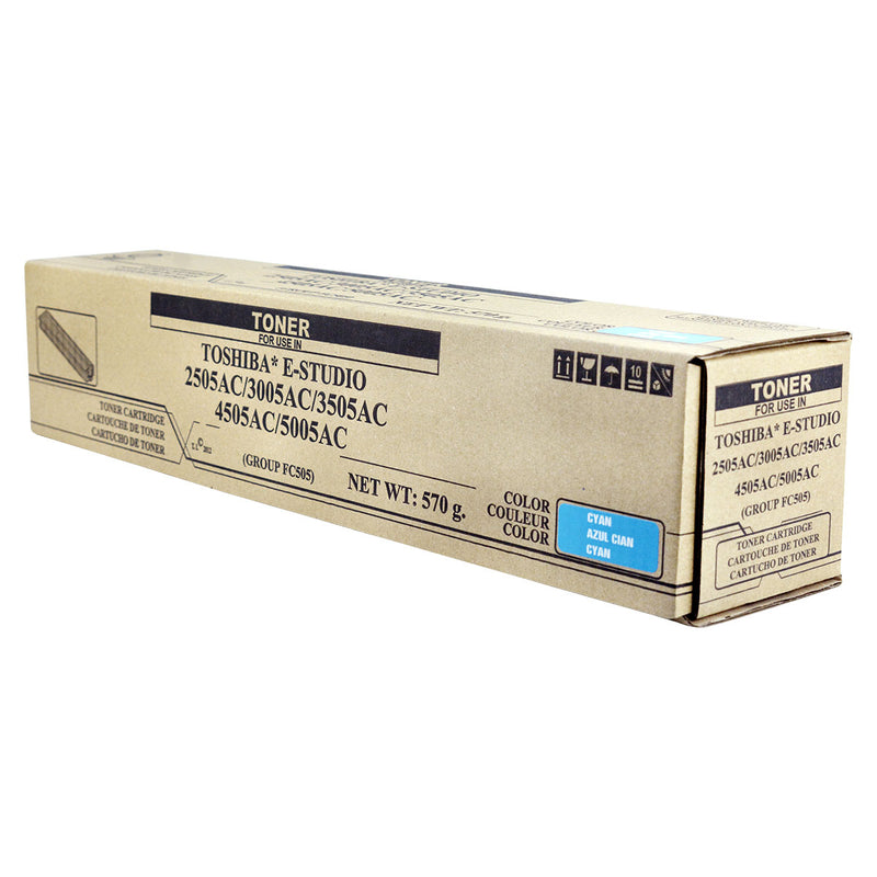 Compatible Toshiba e-Studio 2505 3005 3505 5005 (T-FC505UC) Toner Cartridge, Cyan, 33.6K Yield, TAA Compliant, Made in USA