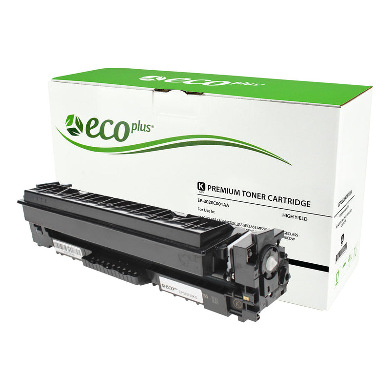 EcoPlus Canon CRG-055H (3020C001AA) Toner Cartridge, Black, 7.6K High Yield, (Used OEM Chip), Made in USA