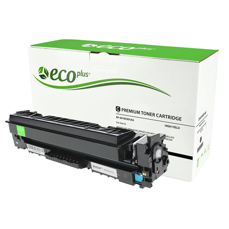 EcoPlus Canon CRG-055H (3019C001AA) Toner Cartridge, Cyan, 5.9K High Yield, (Used OEM Chip), Made in USA