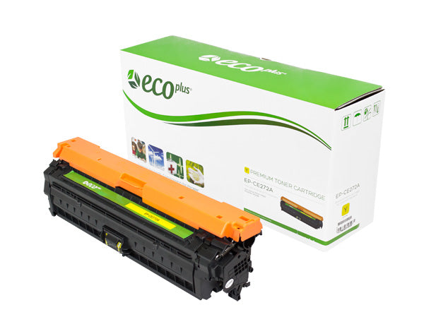 EcoPlus HP 650A (CE272A) Toner Cartridge, Yellow, 15K Yield