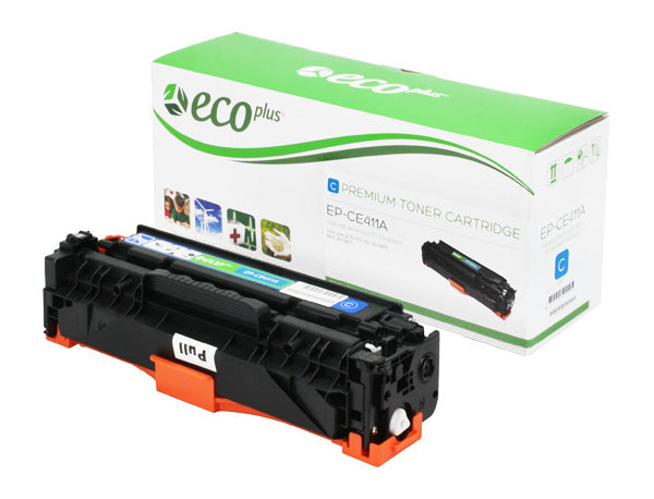 EcoPlus HP 305A (CE411A) Toner Cartridge, Cyan, 2.6K Yield