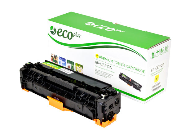 EcoPlus HP 305A (CE412A) Toner Cartridge, Yellow, 2.6K Yield