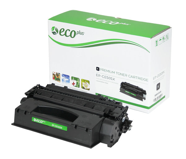 EcoPlus HP 05X (CE505X) Toner Cartridge, Black, 6.5K High Yield