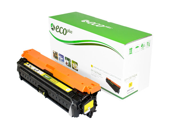 EcoPlus HP 307A (CE742A) Toner Cartridge, Yellow, 7.3K Yield