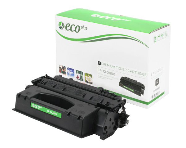 EcoPlus HP 80X (CF280X) Toner Cartridge, Black, 6.9K High Yield