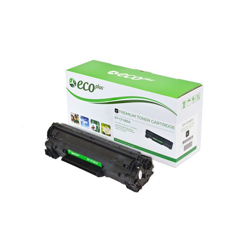 EcoPlus HP 83A (CF283A) Toner Cartridge, Black, 1.5K Yield