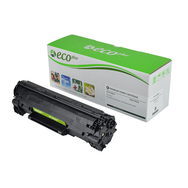 EcoPlus HP 83X (CF283X) Toner Cartridge, Black, 2.2K High Yield