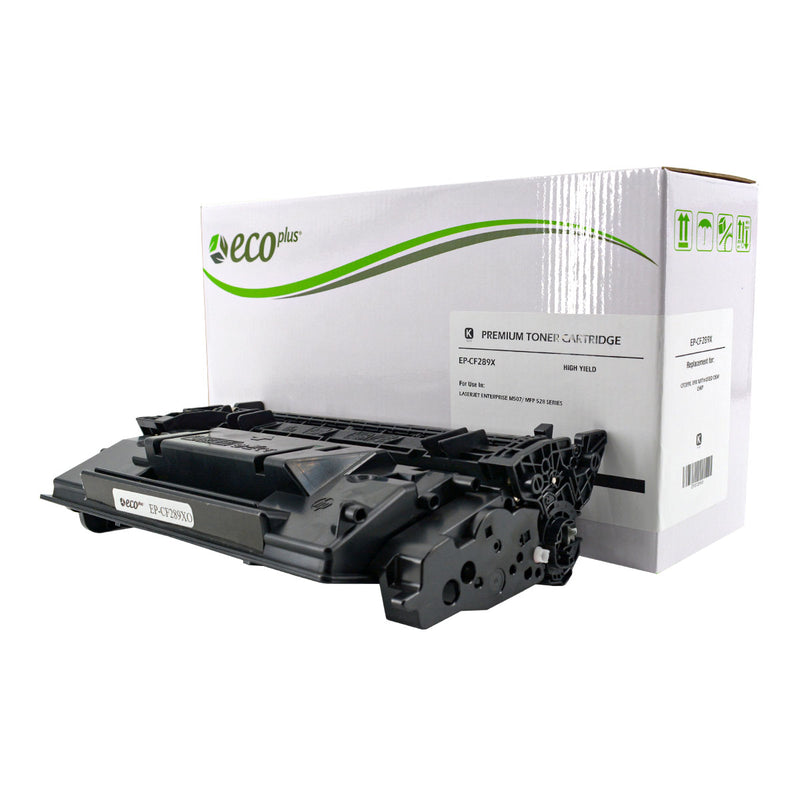 EcoPlus HP 89X (CF289X) Toner Cartridge, Black, 10K High Yield, (Used OEM Chip), TAA Compliant