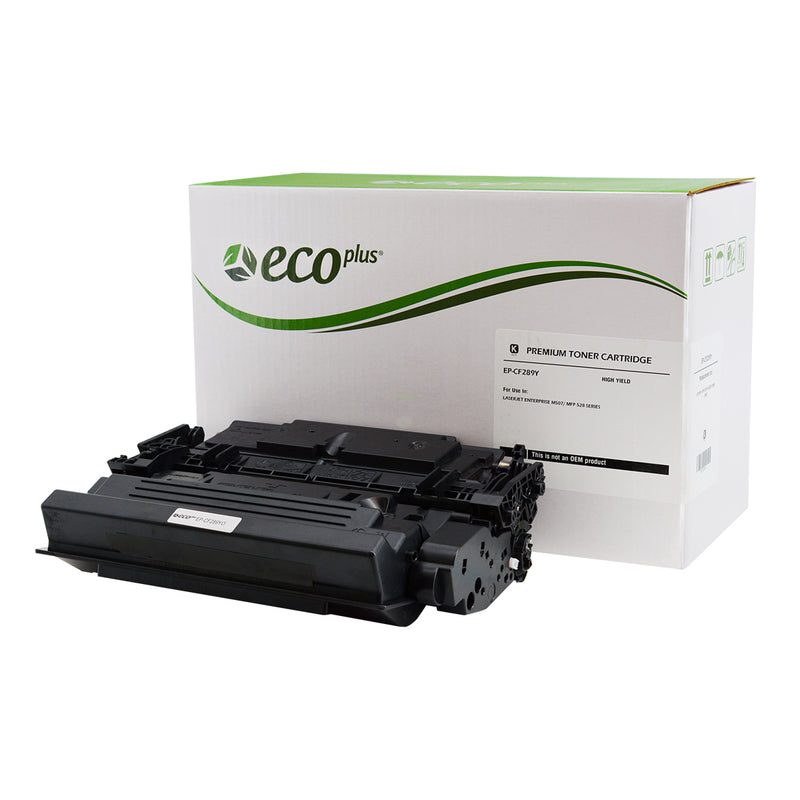 EcoPlus HP 89Y (CF289Y) Toner Cartridge, Black, 20K Extra High Yield, (Used OEM Chip), TAA Compliant