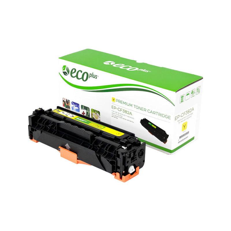 EcoPlus HP 312A (CF382A) Toner Cartridge, Yellow, 2.7K Yield