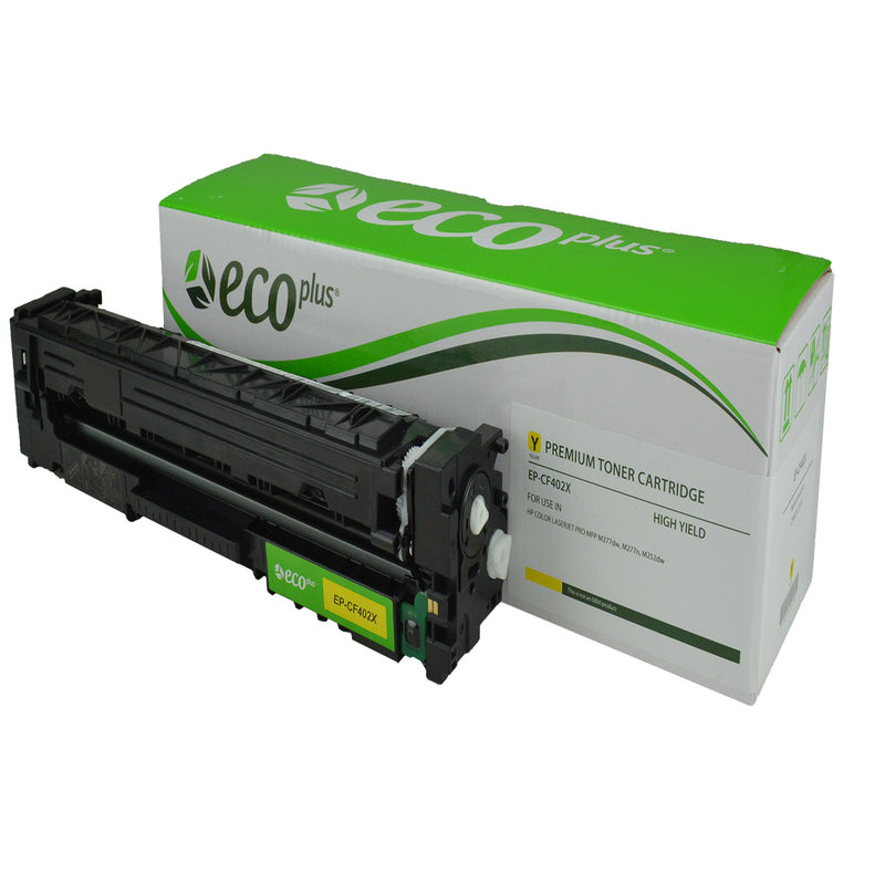 EcoPlus HP 201X (CF402X) Toner Cartridge, Yellow, 2.3K High Yield