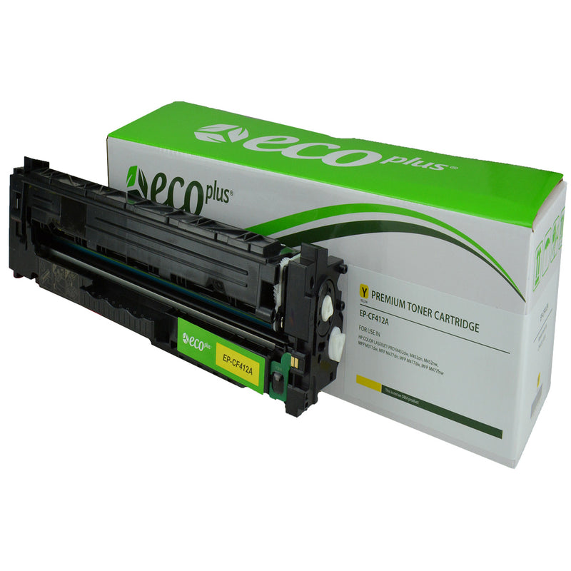 EcoPlus HP 410A (CF412A) Toner Cartridge, Yellow, 2.3K Yield