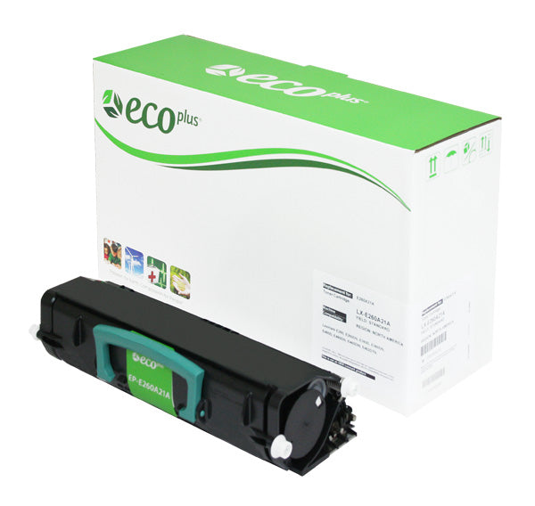 EcoPlus Lexmark E260A21A Toner Cartridge, Black, 3.5K Yield, Made in USA
