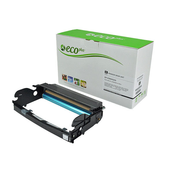 EcoPlus Lexmark E260X22G Drum Unit, Black, 30K Yield, Made in USA