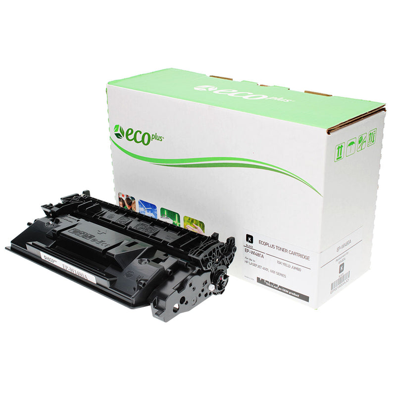 EcoPlus HP 148A (W1480A) Toner Cartridge, Black, 10K Yield Jumbo, (New OEM Chip) Made in USA, Will work with E series