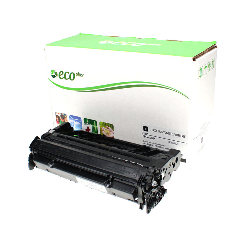 Remanufactured HP 148X (W1480X) Toner Cartridge, Black, 9.5K High Yield, (Used Chip) Made in USA, Will not work with E series