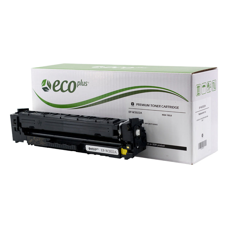 EcoPlus HP 414A (W2022A) Toner Cartridge, Yellow, 2.1K Yield, (Used OEM Chip), Made in USA